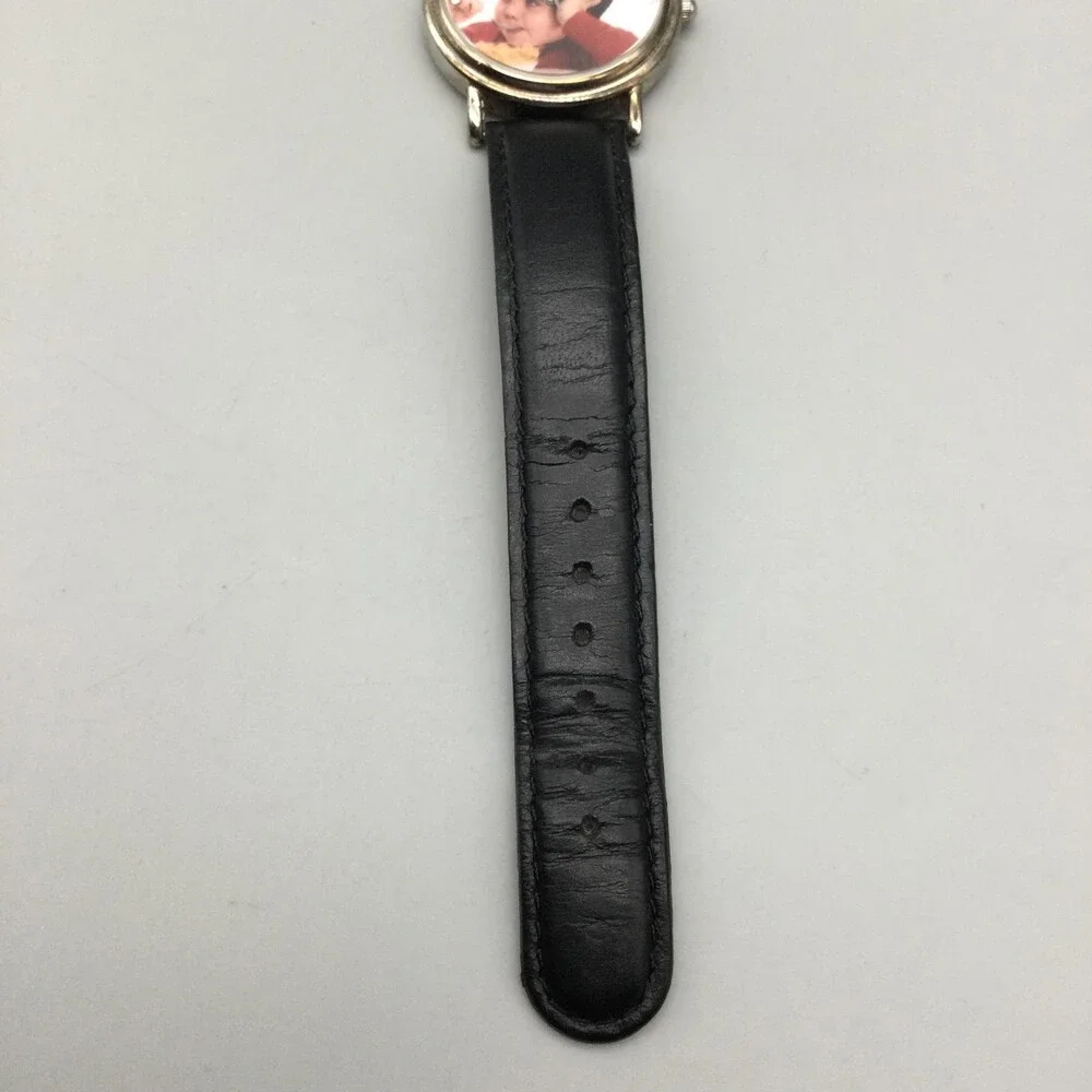 Life Cereal 2000 Men Watch 34mm Silver Tone He Likes It Hey Mikey Black Leather